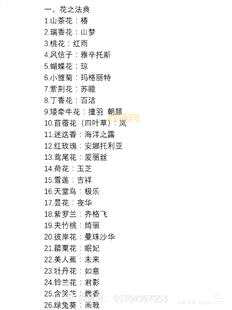 好听的小花仙名字推荐，让你轻松拥有一个美丽的名字！