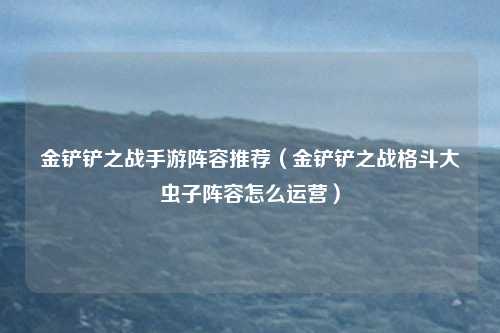 金铲铲之战手游阵容推荐（金铲铲之战格斗大虫子阵容怎么运营）