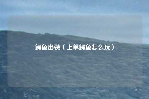 鳄鱼出装（上单鳄鱼怎么玩）