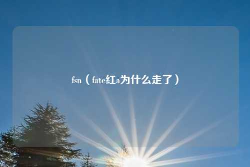 fsn（fate红a为什么走了）