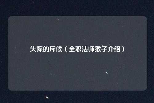 失踪的斥候（全职法师猴子介绍）