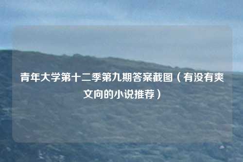 青年大学第十二季第九期答案截图（有没有爽文向的小说推荐）