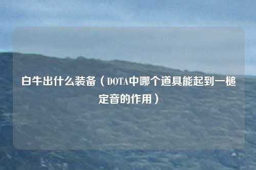 白牛出什么装备（DOTA中哪个道具能起到一槌定音的作用）