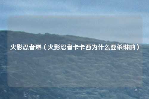 火影忍者琳（火影忍者卡卡西为什么要杀琳呐）