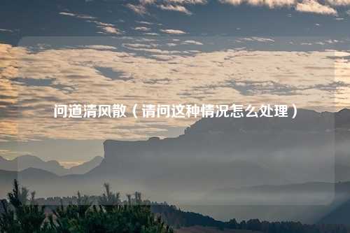 问道清风散（请问这种情况怎么处理）