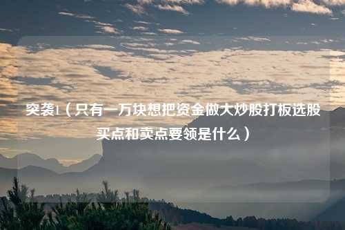 突袭1（只有一万块想把资金做大炒股打板选股买点和卖点要领是什么）