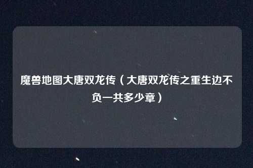 魔兽地图大唐双龙传（大唐双龙传之重生边不负一共多少章）
