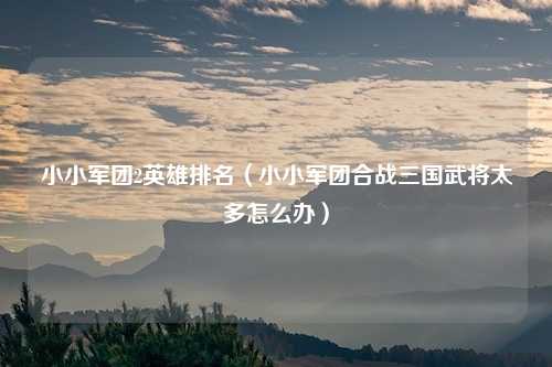 小小军团2英雄排名（小小军团合战三国武将太多怎么办）