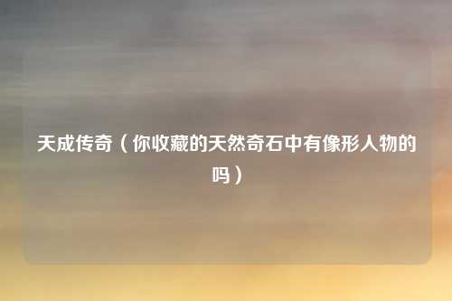 天成传奇（你收藏的天然奇石中有像形人物的吗）