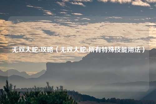 无双大蛇z攻略(无双大蛇z所有特殊技能用法)