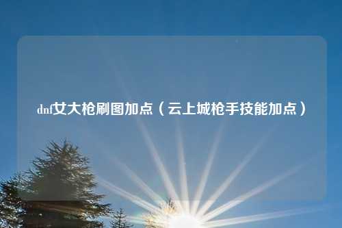 dnf女大枪刷图加点（云上城枪手技能加点）