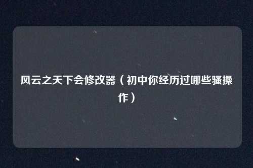风云之天下会修改器（初中你经历过哪些骚操作）