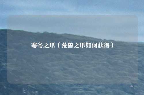 寒冬之爪(荒兽之爪如何获得)