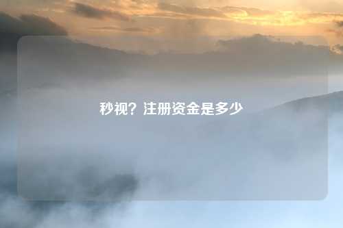 秒视？注册资金是多少