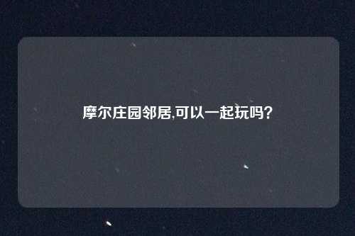 摩尔庄园邻居,可以一起玩吗？