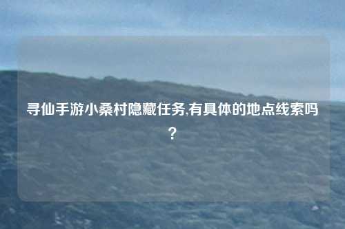 寻仙手游小桑村隐藏任务,有具体的地点线索吗?