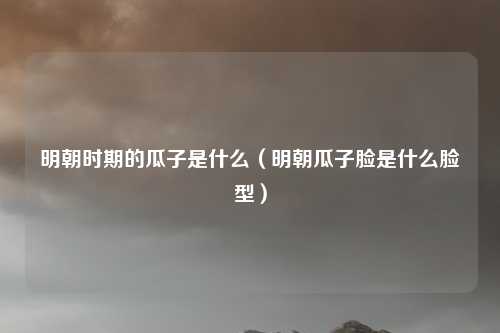 明朝时期的瓜子是什么（明朝瓜子脸是什么脸型）