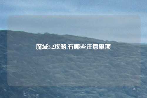 魔域3.2攻略,有哪些注意事项