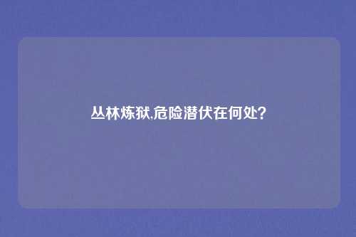 丛林炼狱,危险潜伏在何处？