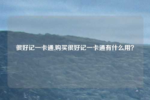 很好记一卡通,购买很好记一卡通有什么用？
