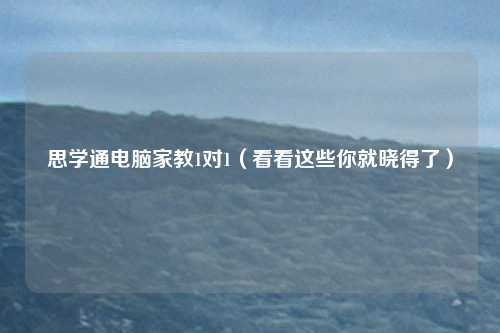 思学通电脑家教1对1（看看这些你就晓得了）
