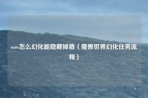 wow怎么幻化能隐藏掉盾（魔兽世界幻化任务流程）