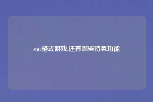 smc格式游戏,还有哪些特色功能