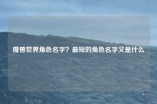 魔兽世界角色名字？最短的角色名字又是什么