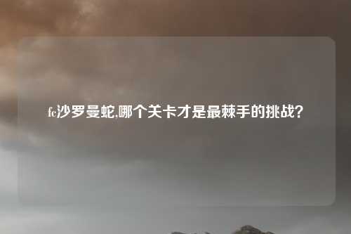 fc沙罗曼蛇,哪个关卡才是最棘手的挑战?