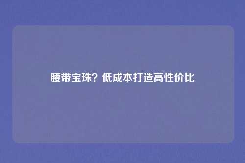 腰带宝珠？低成本打造高性价比