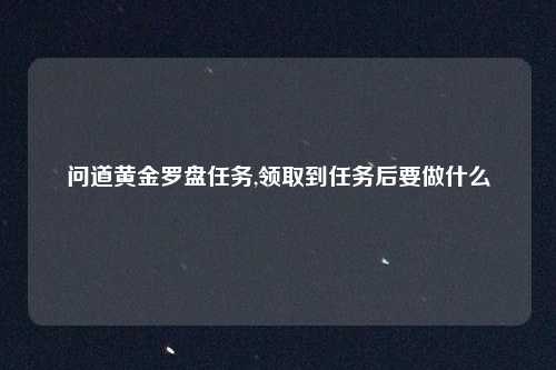 问道黄金罗盘任务,领取到任务后要做什么