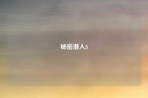 秘密潜入3