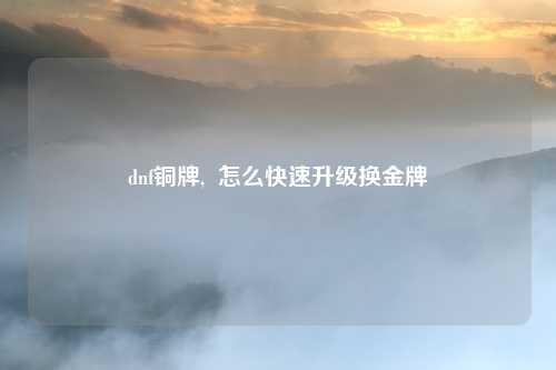 dnf铜牌,  怎么快速升级换金牌
