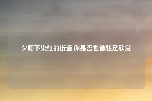 夕阳下染红的街道,你是否也曾驻足欣赏