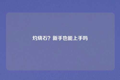 灼烧石？新手也能上手吗