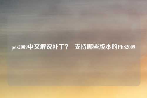 pes2009中文解说补丁? 支持哪些版本的PES2009