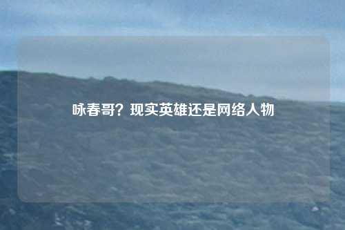 咏春哥？现实英雄还是网络人物