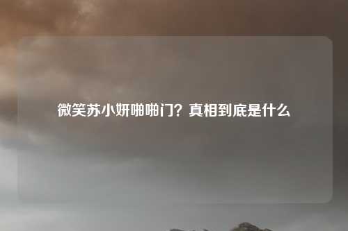 微笑苏小妍啪啪门?真相到底是什么