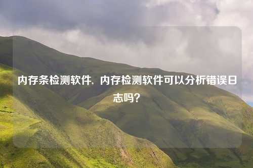 内存条检测软件, 内存检测软件可以分析错误日志吗?