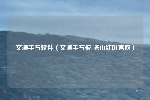 文通手写软件（文通手写板 深山红叶官网）