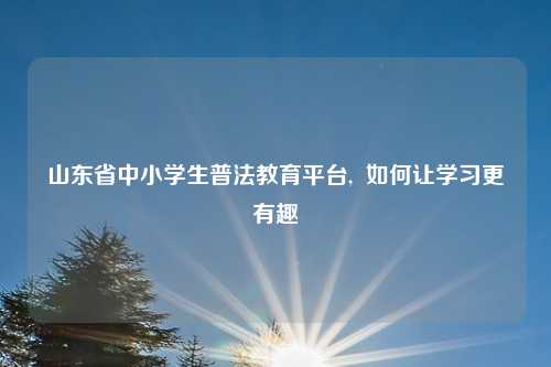 山东省中小学生普法教育平台,  如何让学习更有趣