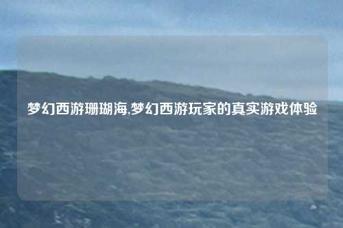 梦幻西游珊瑚海,梦幻西游玩家的真实游戏体验