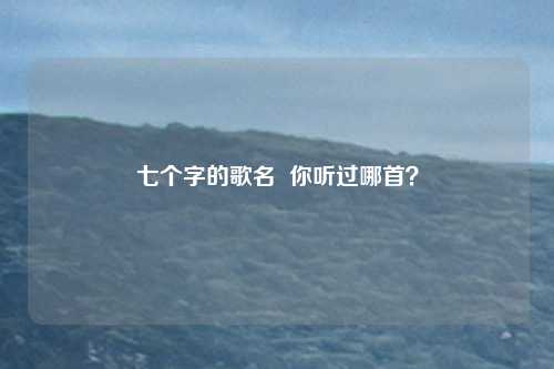 七个字的歌名  你听过哪首？