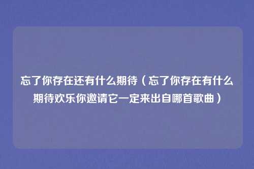 忘了你存在还有什么期待(忘了你存在有什么期待欢乐你邀请它一定来出自哪首歌曲)