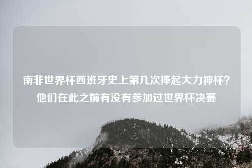 南非世界杯西班牙史上第几次捧起大力神杯?他们在此之前有没有参加过世界杯决赛