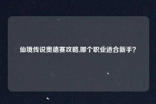 仙境传说奥德赛攻略,哪个职业适合新手？