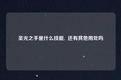 圣光之手是什么技能,  还有其他用处吗