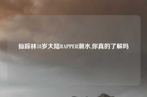仙踪林18岁大陆RAPPER潮水,你真的了解吗