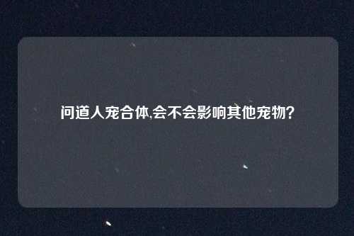 问道人宠合体,会不会影响其他宠物?