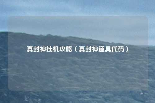 真封神挂机攻略(真封神道具代码)